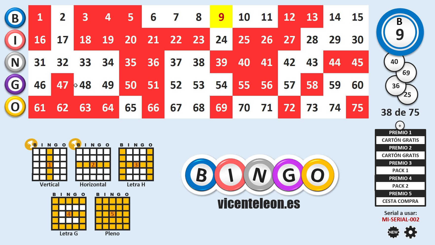 Seleccion Cartones Bingo 75  Cartones de bingo, Bingo, Bingo para imprimir