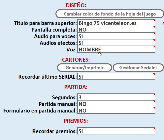 Resguardo de datos bingo